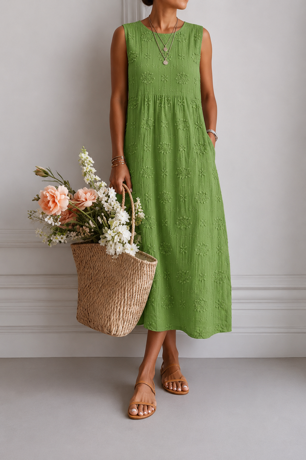 OLIVIA MONTES - Vestido Lourdes, Midi Ligero para el Día