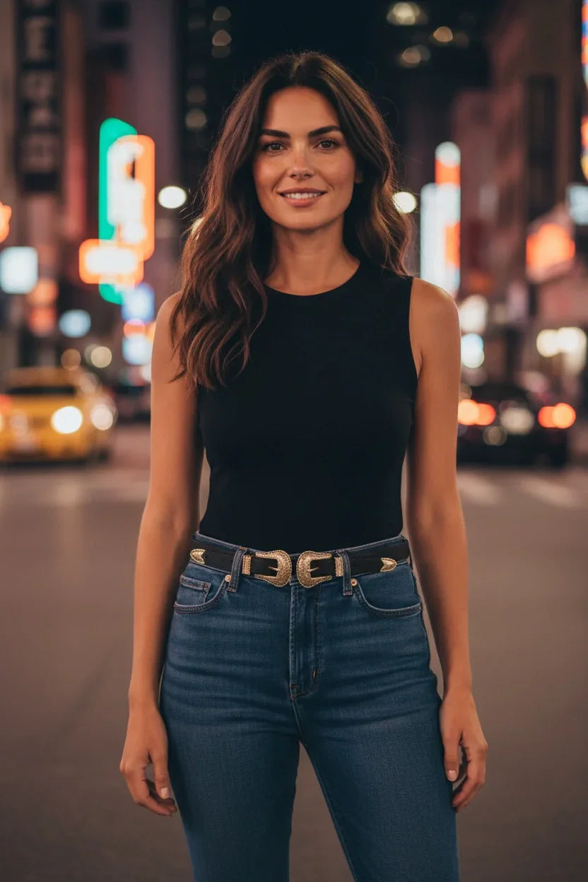 OLIVIA MONTES - Cinturón Doble Hebilla